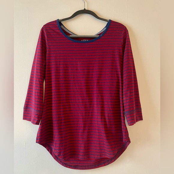 🌼 Riders by Lee T-Shirt-3/4 Sleeves-Striped-Size XL - Picture 1 of 4